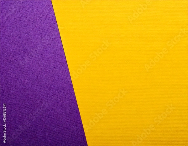 Obraz Yellow and purple torn paper texture background with rough, natural surface. Bright, colorful, and creative abstract design. Perfect for posters, graphic design, scrapbooking, advertising, or modern a