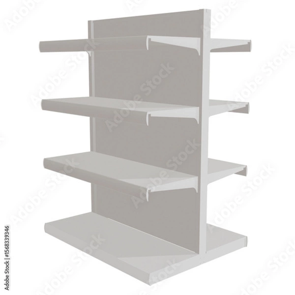 Obraz Supermarket gondola retail shelves for product display. shelves for empty for product placement