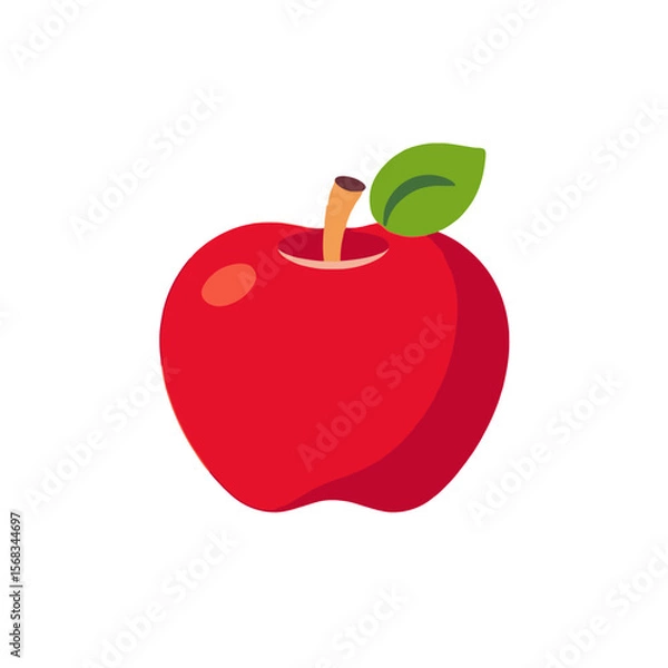 Fototapeta Red Apple Image-Healthy Fruit-Fresh Apple-Crisp Apple-Yummy Apple-Fruit Icon-Apple Illustration-Best Fruits-Simple Apple-Red Fruit-Fruit Picture