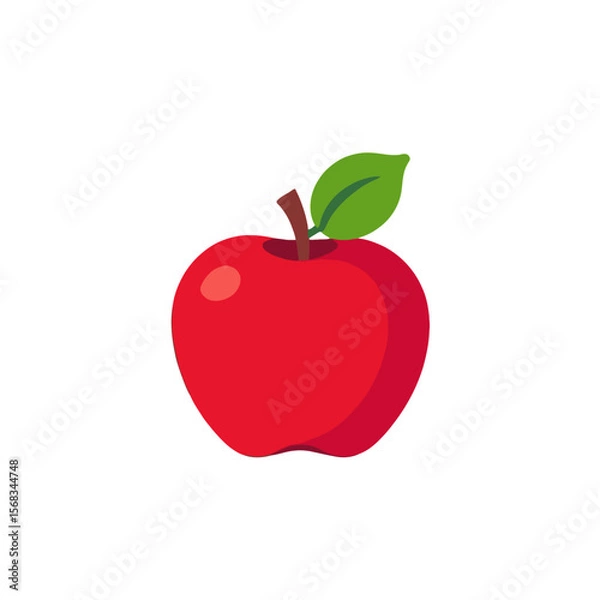 Fototapeta Red Apple Image-Healthy Fruit-Fresh Apple-Tasty Fruit-Apple Illustration-Fruit Vector-Simple Apple Graphic