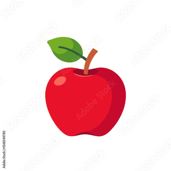 Fototapeta Red Apple Image-Healthy Fruit-Fresh Apple-Yummy Apple-Fruit Picture-Red Apple Illustration-Simple Apple Graphic