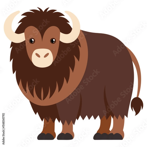 Obraz vector illustration of cartoon musk ox