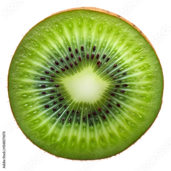 Fototapeta Kiwi Slice Isolated on White Background