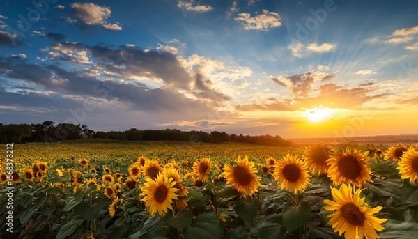 Fototapeta hello june celebrating sunflowers in bloom nature s canvas vibrant skies cheerful vibes