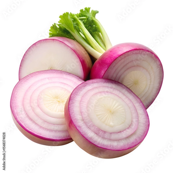 Fototapeta Sliced Turnip Isolated on White Background