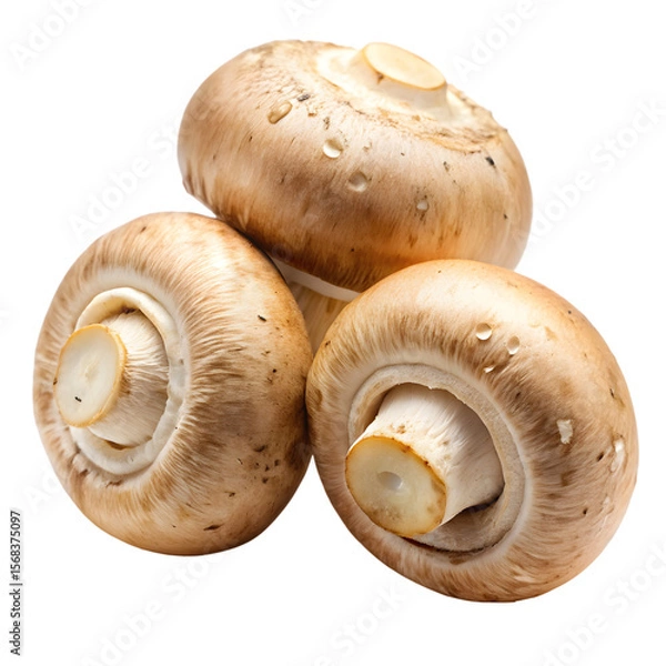 Fototapeta Button Mushrooms Isolated on White Background