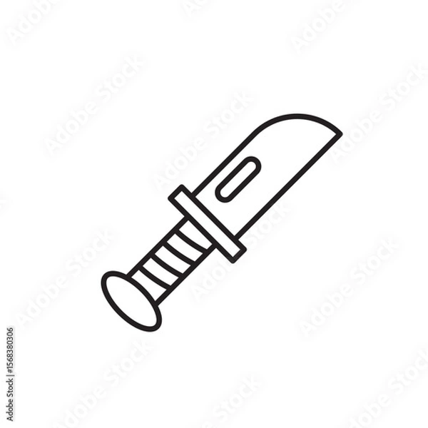 Obraz Knife icon, Hunting equipment Symbol Outline icon Transparent background
