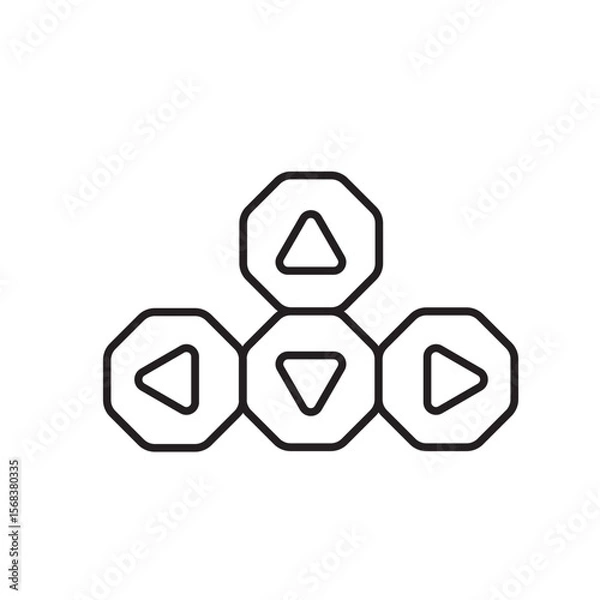 Obraz Keyboard button arrow icon, Buttons keyboard Symbol Outline icon Transparent background