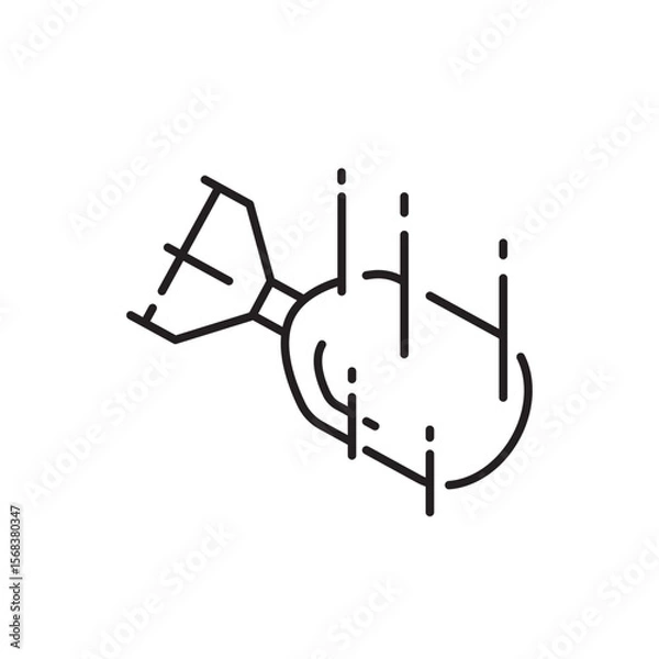 Obraz Air bomb icon, Nuclear atom bomb Symbol Outline icon Transparent background