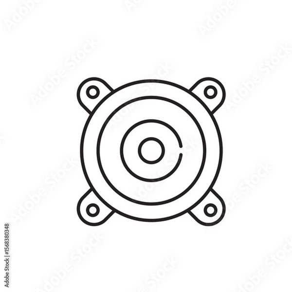 Obraz Sound Speakers icon, Audio System, Stereo Symbol Outline icon Transparent background
