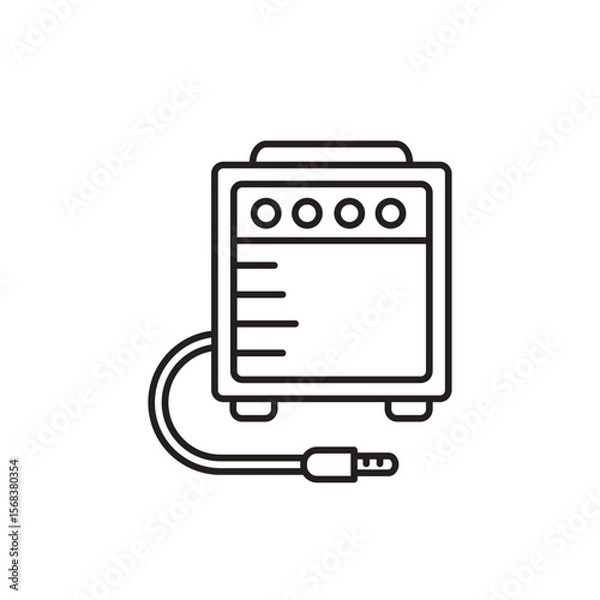 Obraz Amplifier icon, Guitar amp Symbol Outline icon Transparent background