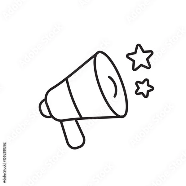 Obraz Megaphone icon, Advertising Symbol Outline icon Transparent background