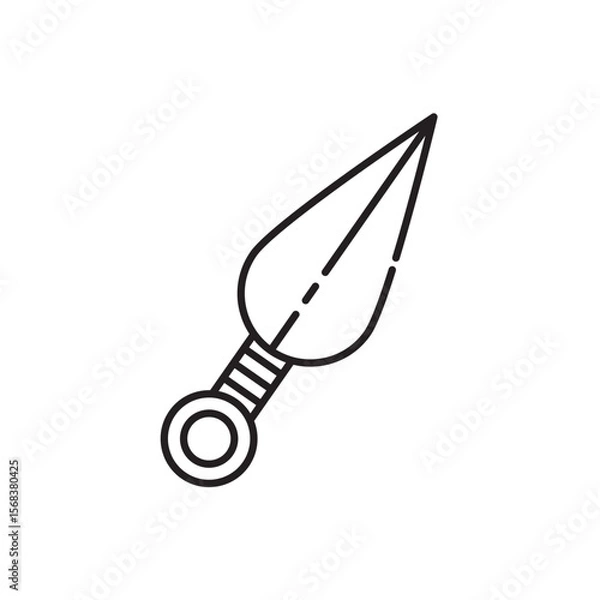 Obraz Kunai icon, Samurai or assassin, Knife Symbol Outline icon Transparent background