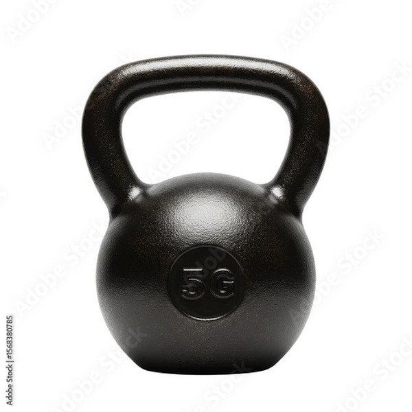 Obraz Black 5kg kettlebell for sports  