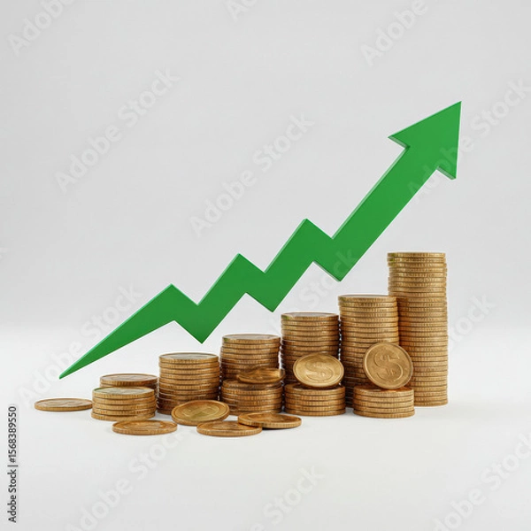 Obraz coins and graph