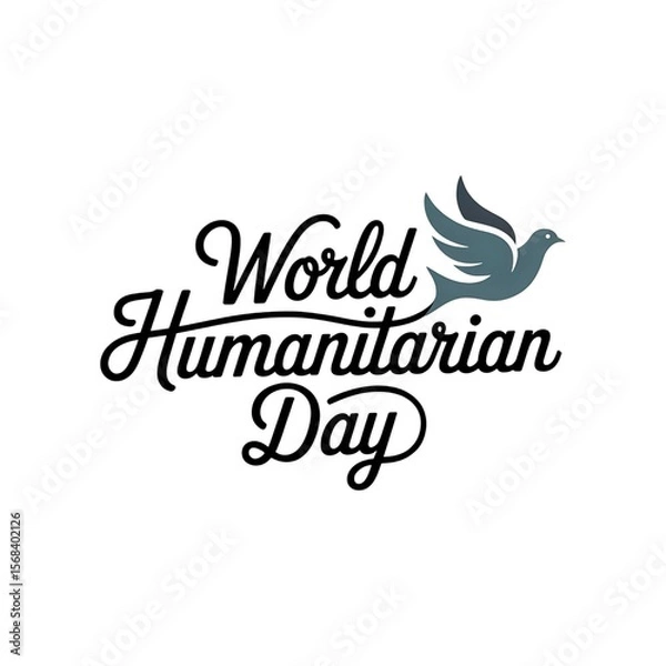 Obraz Elegant script world humanitarian day dove peace image