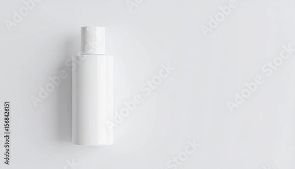 Fototapeta White Rectangular Cosmetic Bottle on White Background