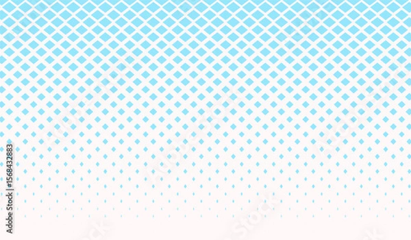 Fototapeta Geometric pattern of blue diamonds on a white background. Seamless in one direction. 10 figures in height.