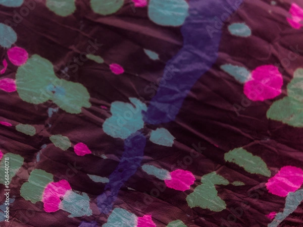 Fototapeta Colorful Dye Distressed Silk.  Splatter Paint