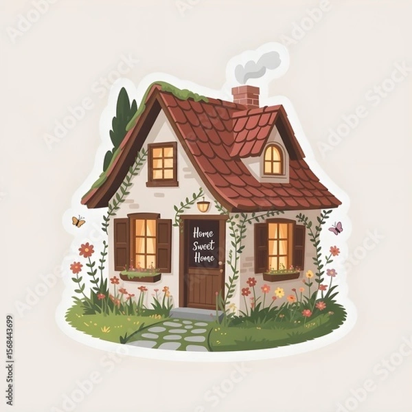 Obraz christmas tree with house