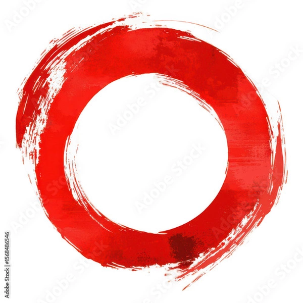 Fototapeta . Hand drawn red circle. Brush drawn highlight marker. Tr subject