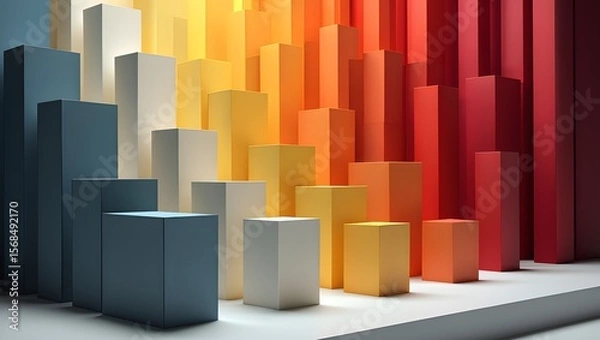 Fototapeta Abstract background with colorful columns for presentation and business concept use
