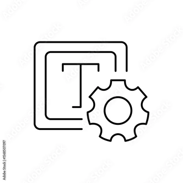 Fototapeta Text Editor Settings Icon: Typography, Font, Content Formatting, and Document Configuration Symbol