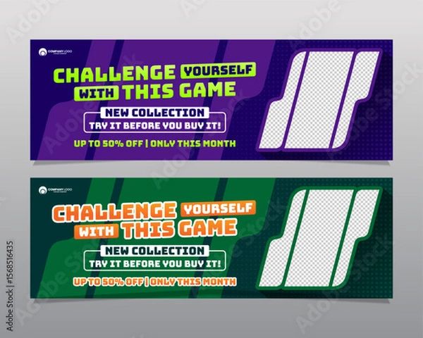 Obraz Minimalist Game Shop banner design