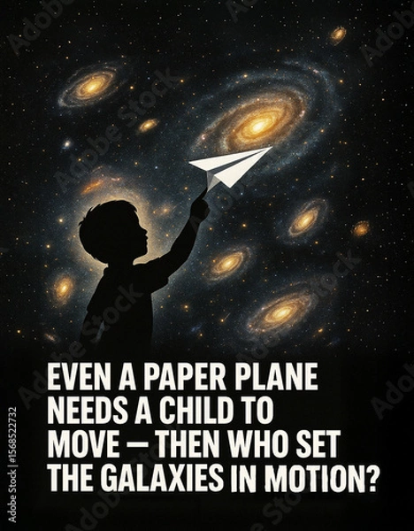Fototapeta Sufi-Inspired Poster Declaring That the Universe Is an Effect—And Every Effect Must Have a Divine Cause