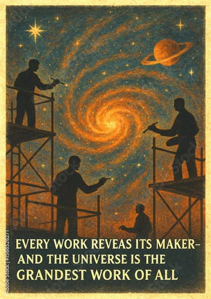 Fototapeta Sufi-Inspired Poster Declaring That Everything Made Requires a Maker. And All of Creation Requires a Creator