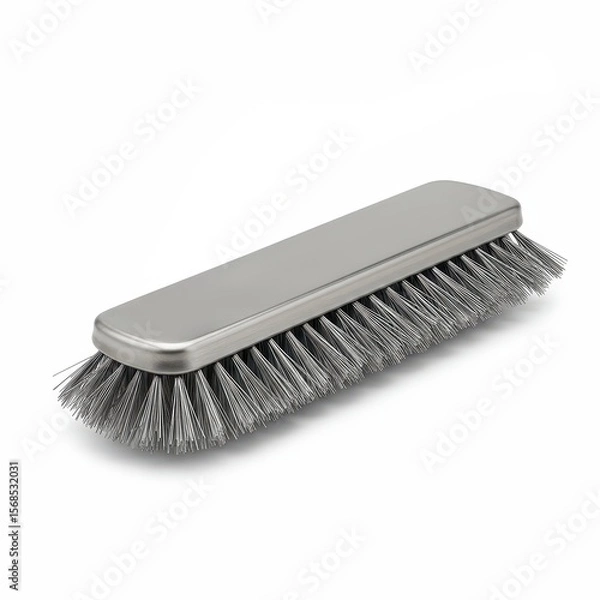 Obraz Metal cleaning brush with stiff wire bristles and a rectangular steel handle, ideal for scrubbing tough surfaces and industrial cleaning.