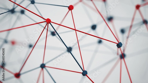 Obraz Abstract technology white background. Earth network with glowing nodes and net lines business connection of lines from nodes It is connected to endless nodes and represents the innovation 