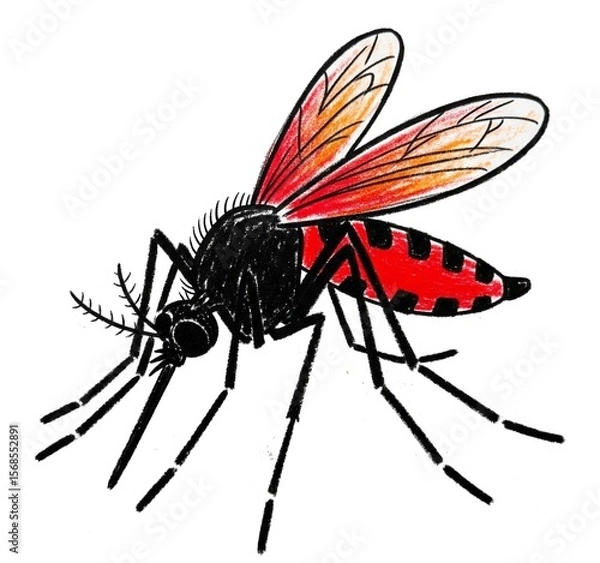 Obraz Mosquito isolated on white background