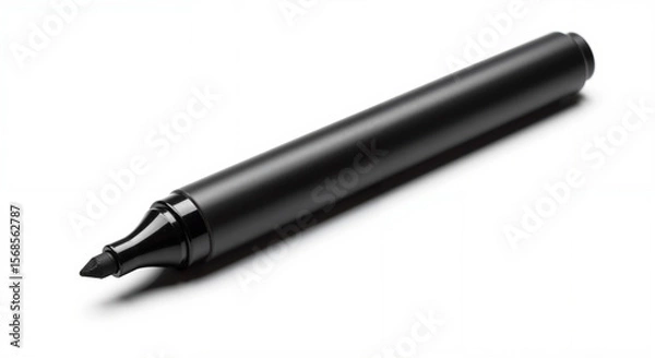 Fototapeta Black permanent marker with chisel tip for writing and labeling