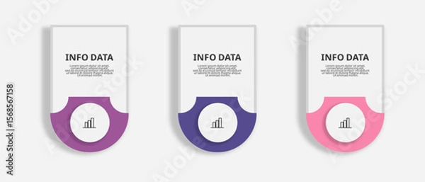 Fototapeta Modern infographic template with three data points. Perfect for presentations, business reports, and data visualization.