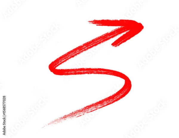 Fototapeta hand drawing red arrow isolated on the transparent background, marker sign,hand-drawn doodle grunge arrow highlights 