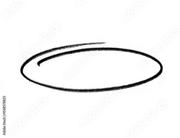 Fototapeta Hand drawing marker circles round isolated on the transparent background, highlighting , design assets, black red circle round