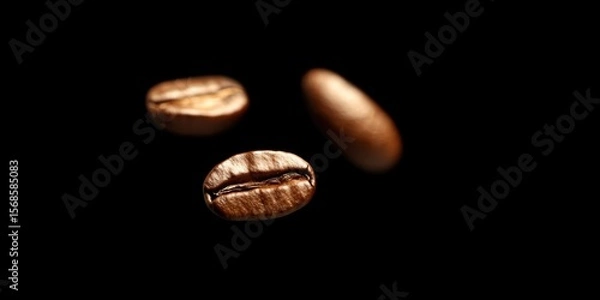 Fototapeta Coffee Bean on Black Background
