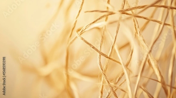 Fototapeta Golden Twine Abstract: A Textural Study in Warm Hues