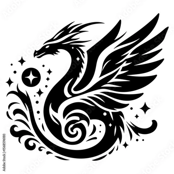 Fototapeta AI-generated vector illustration of a fantasy dragon

