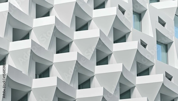Fototapeta a modern architectural facade with a repeating pattern