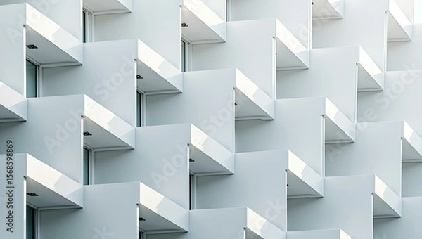Fototapeta a modern architectural facade with a repeating pattern