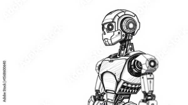 Fototapeta Robot Side Profile.