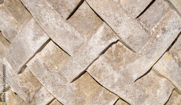 Obraz Interlaced cement on vase close-up texture.