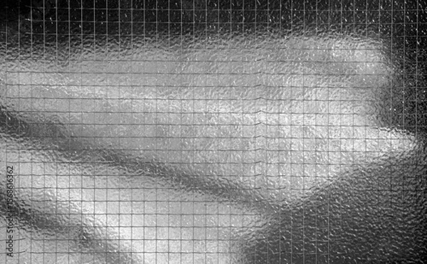 Obraz Iron net and glass window texture background.