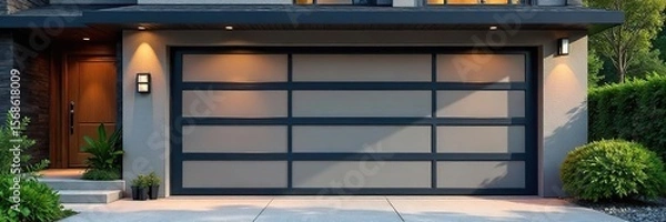 Obraz Sleek Modern Automatic Garage Door Opener Convenient and Secure Home Access