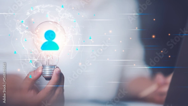 Fototapeta Strategic HR Solutions for Global Workforce Management and Recruitment. Identifying, Nurturing, and Connecting Top Professionals Worldwide for Business Growth and Innovation ,employee engagement