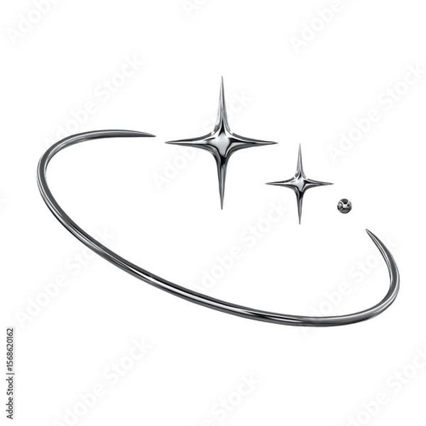 Obraz 3d chrome icon Sparkling