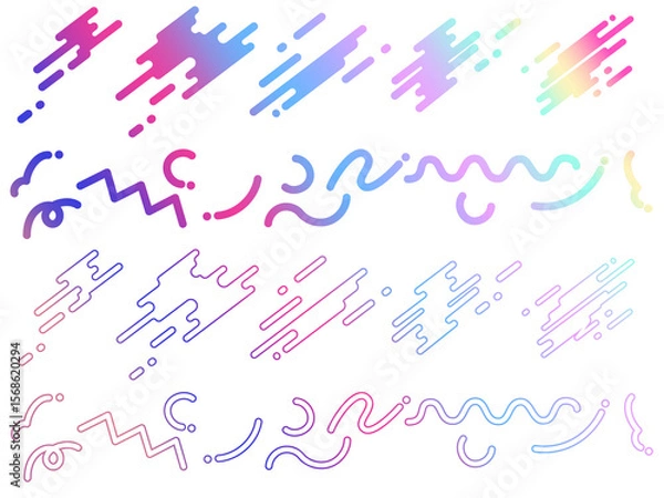 Obraz ポップでカラフル！幾何学あしらい素材セット