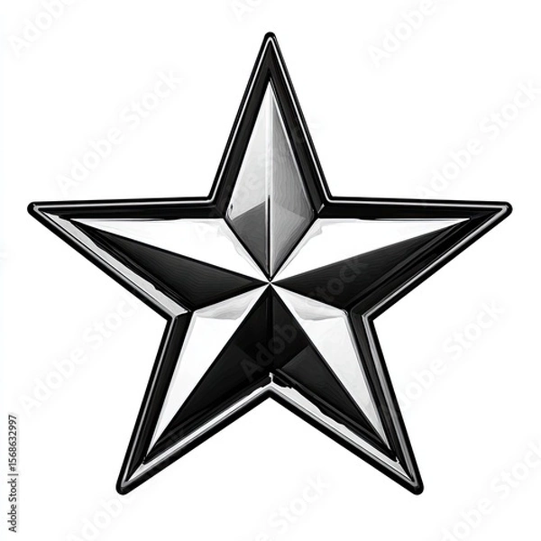 Obraz Black and White Shiny Star Graphic